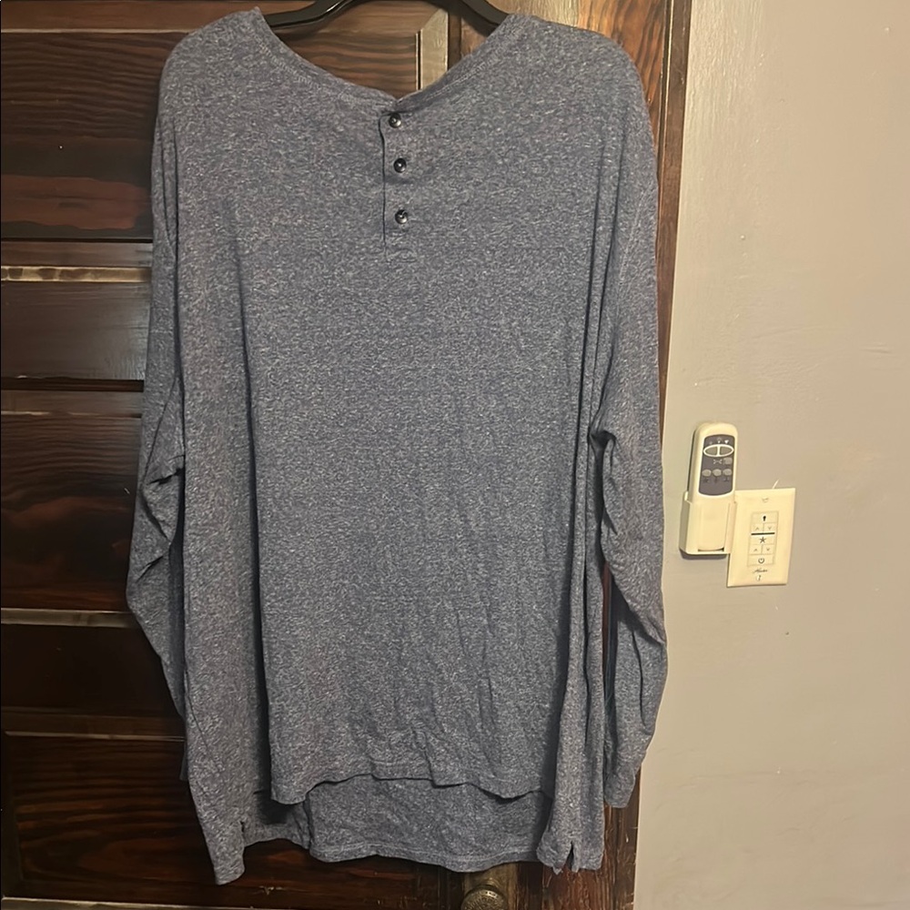 Apt. 9 Blue Long Sleeve Henley Shirt